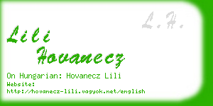 lili hovanecz business card